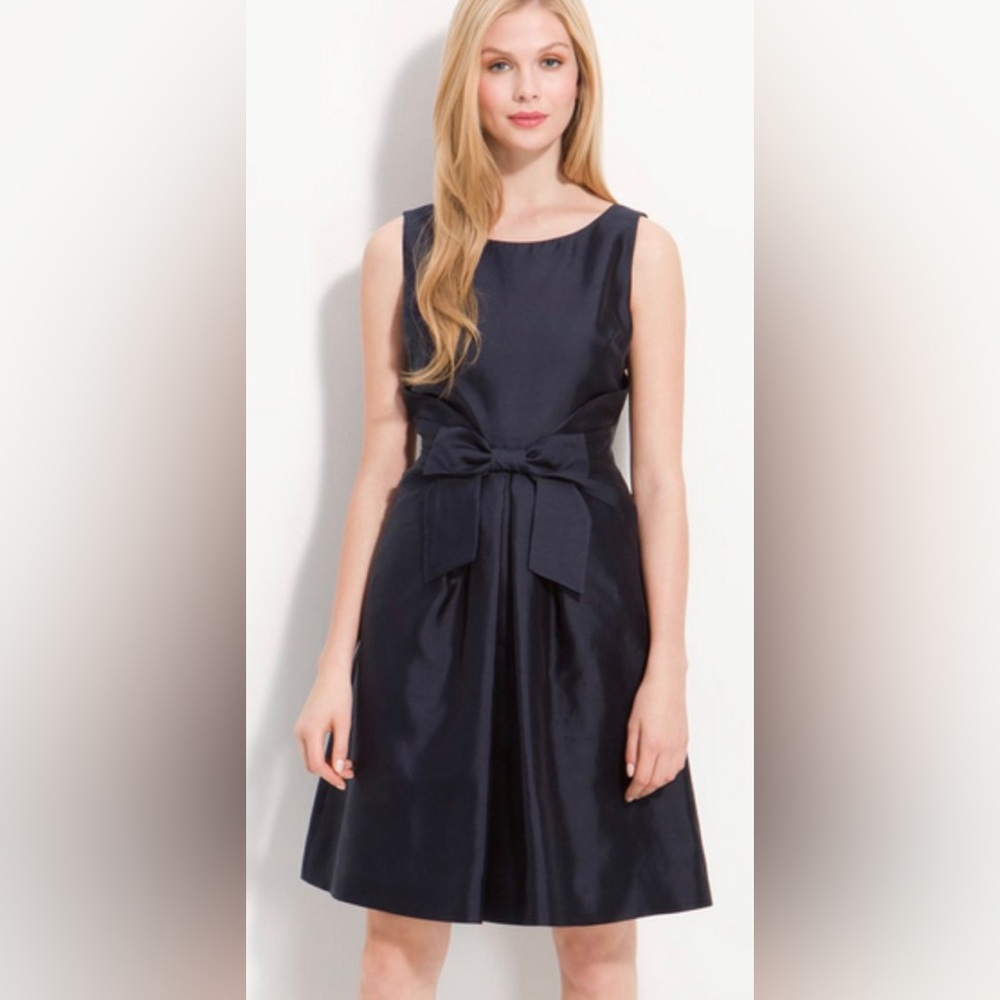 Kate spade navy silk bow dress size 0